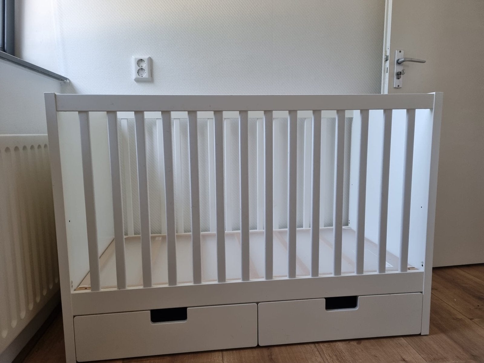 IKEA STUVA GRUNDLIG Ledikant met lades - Wit, Ophalen, Wit, Zo goed als nieuw, Hout
