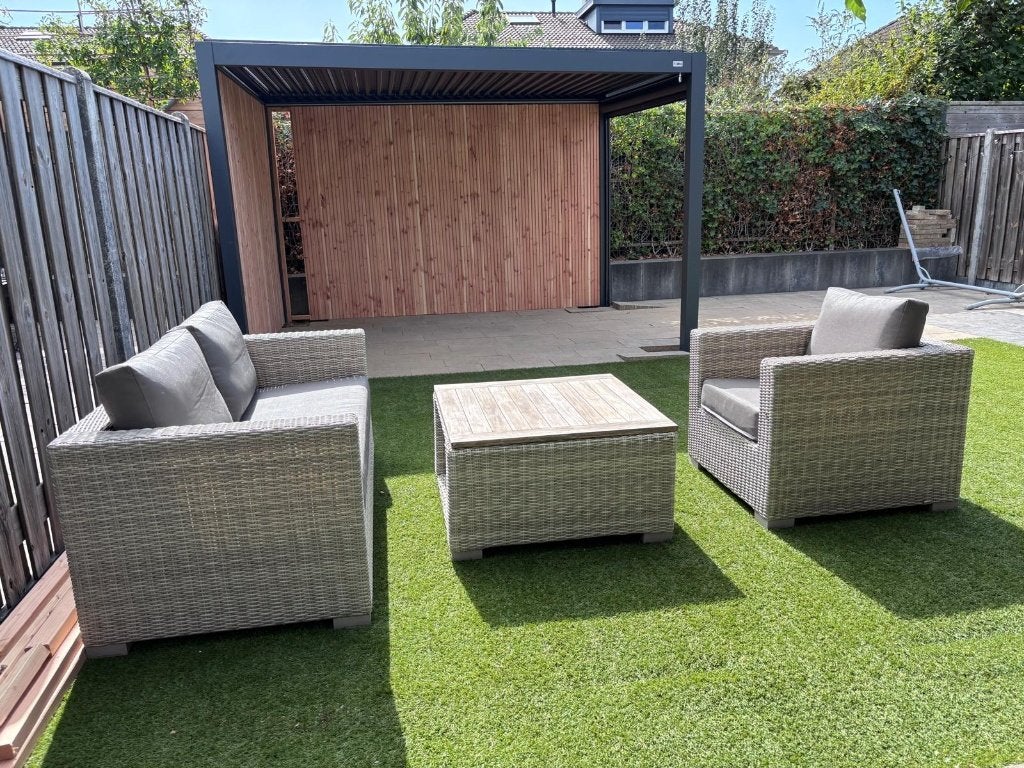 Te Koop: Luxe Wicker LIFE Loungeset, I.Z.G.S.!, Ophalen, Bank, 3 zitplaatsen, Zo goed als nieuw