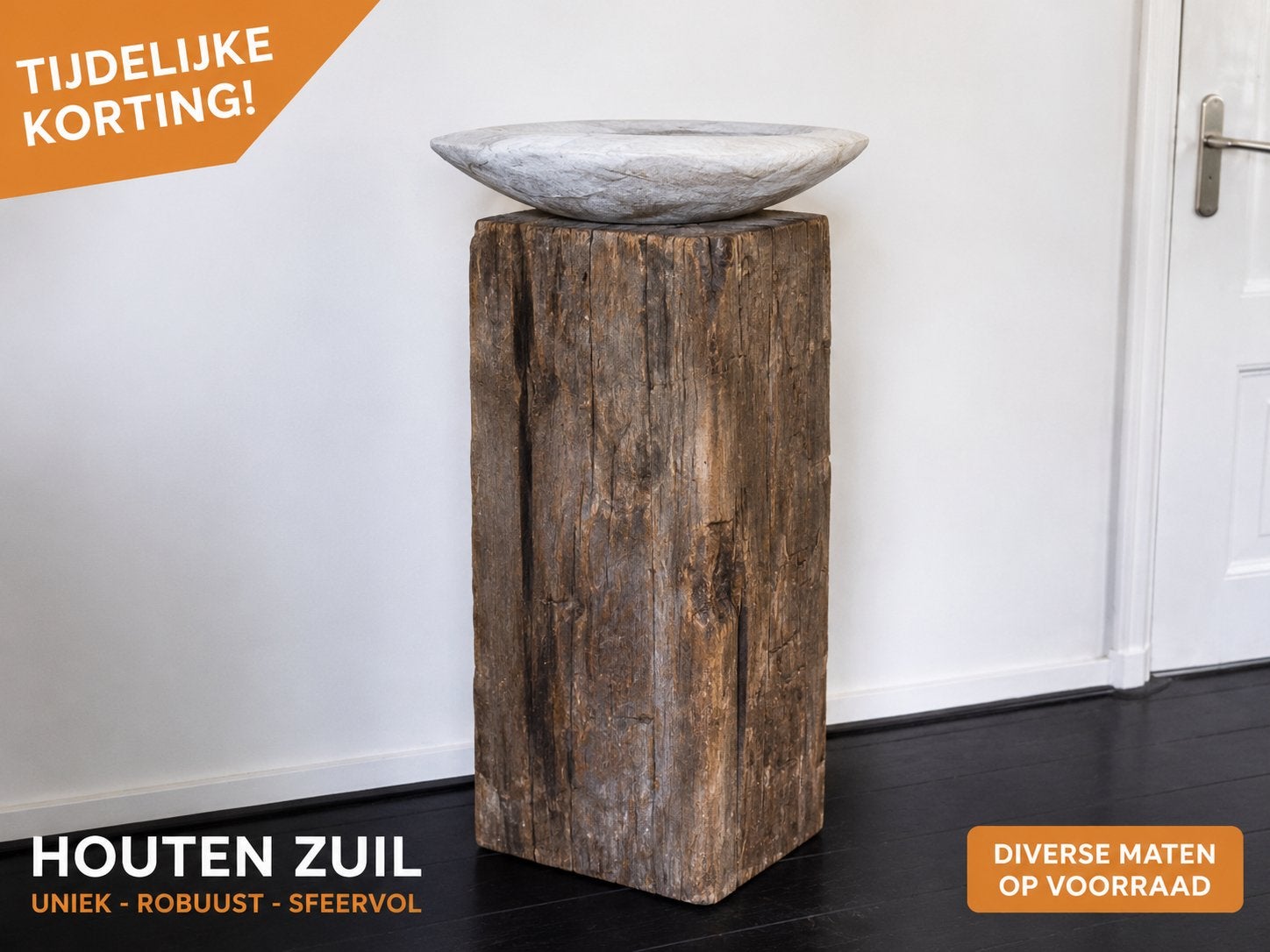 Houten sokkels / zuilen, Huis en Inrichting, Ophalen, Gebruikt