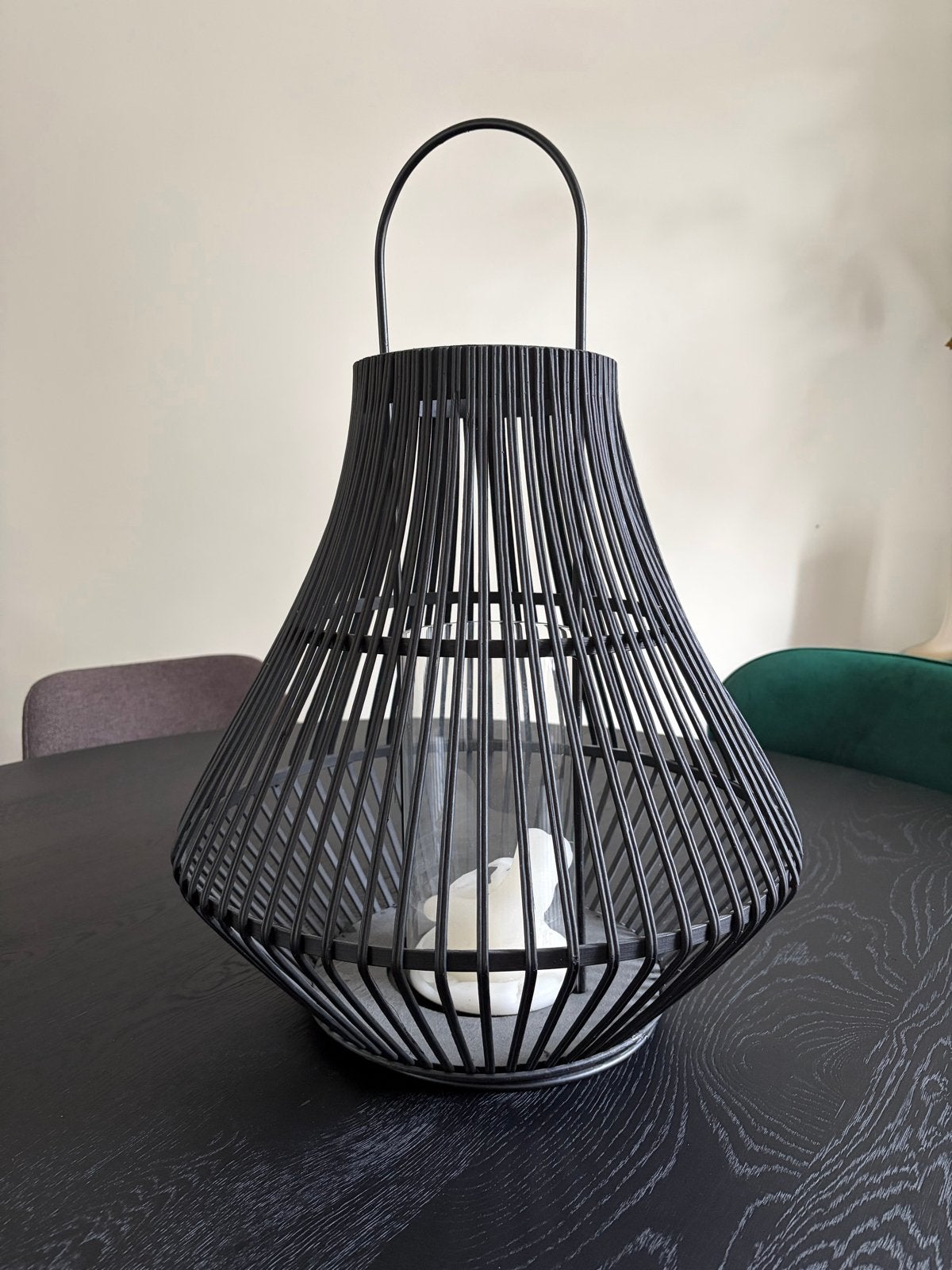 Polspotten Bamboe Windlicht Zwart - 60 cm Hoog, Ophalen, Natuurlijk materiaal, Modern, Gebruikt