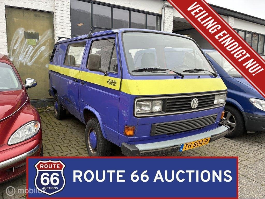 Volkswagen Transporter T3 Syncro | 1990 | Route 66 Auctions, Auto's, Overige carrosserieën, Volkswagen, Zwart, Bedrijf