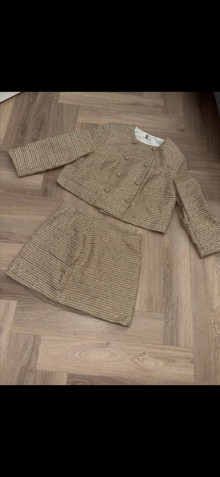 H&M mantelpak, Kleding | Dames, Jasjes, Kostuums en Pakken, Verzenden, Zo goed als nieuw, Maat 42/44 (L), Zwart
