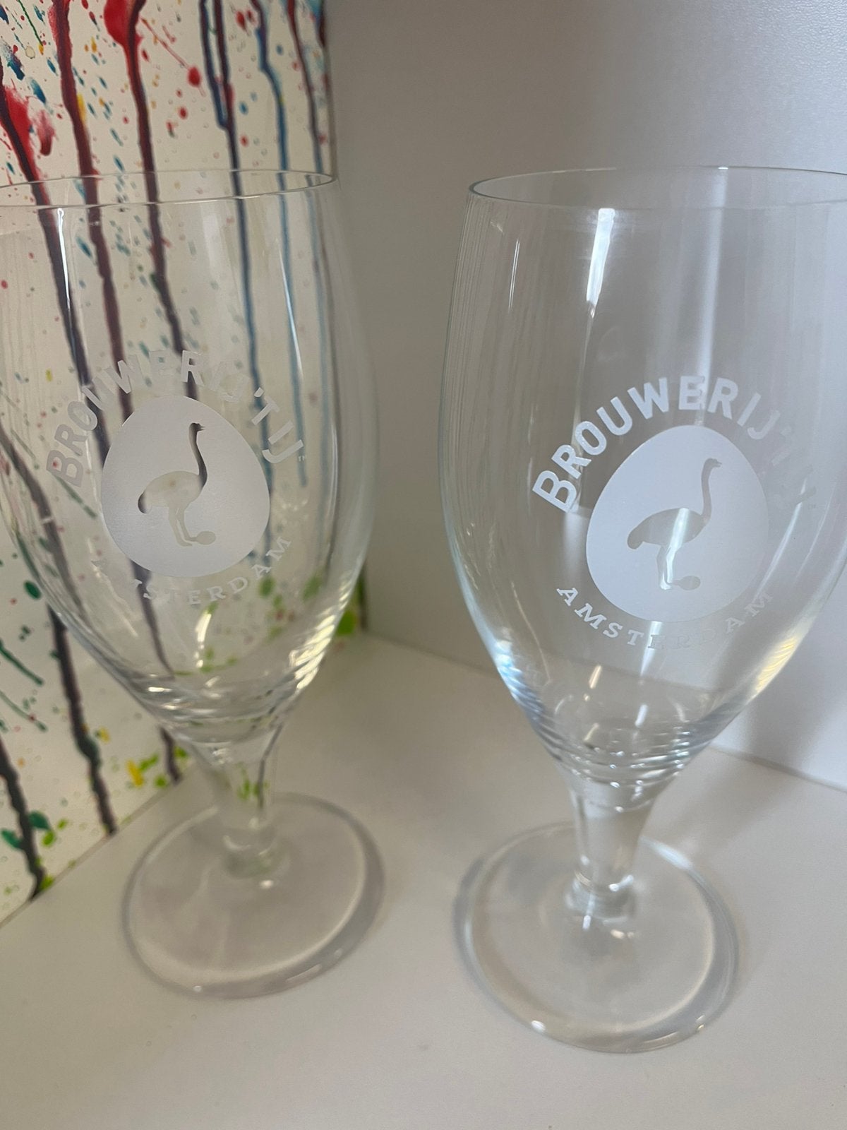 Brouwerij T IJ bierglazen set van 2 glazen, Ophalen of Verzenden, Nieuw, Glas of Glazen, Overige merken