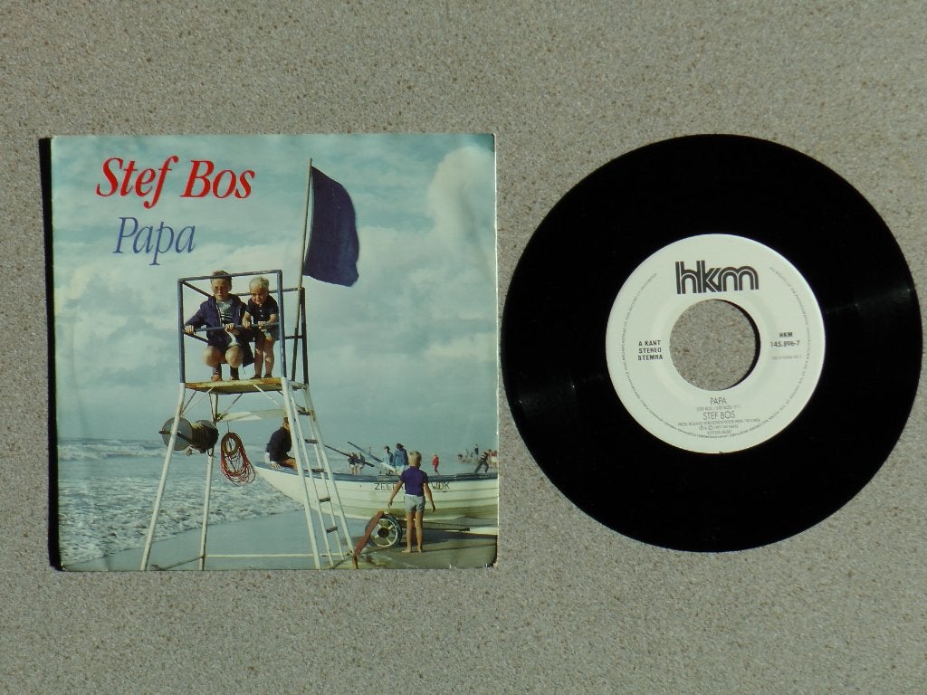 Stef Bos- Papa VINYL SINGLE, Gebruikt, 7 inch, Pop, Fotohoes