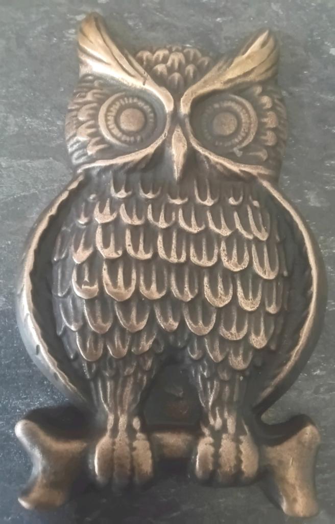 Bronzen uil mooie plaquette Bronzen uil/uul 8.5 x13,5 cm, Antiek en Kunst, Antiek | Koper en Brons, Ophalen of Verzenden