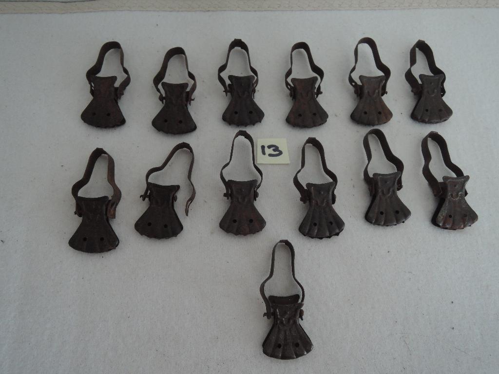 13 Oude geroeste gordijn klemmetjes, Ophalen of Verzenden
