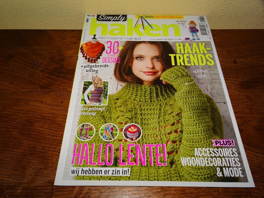 Simply haken februari/maart 02/2016 tijdschrift, Ophalen of Verzenden, Zo goed als nieuw, Haken, Patroon of Boek