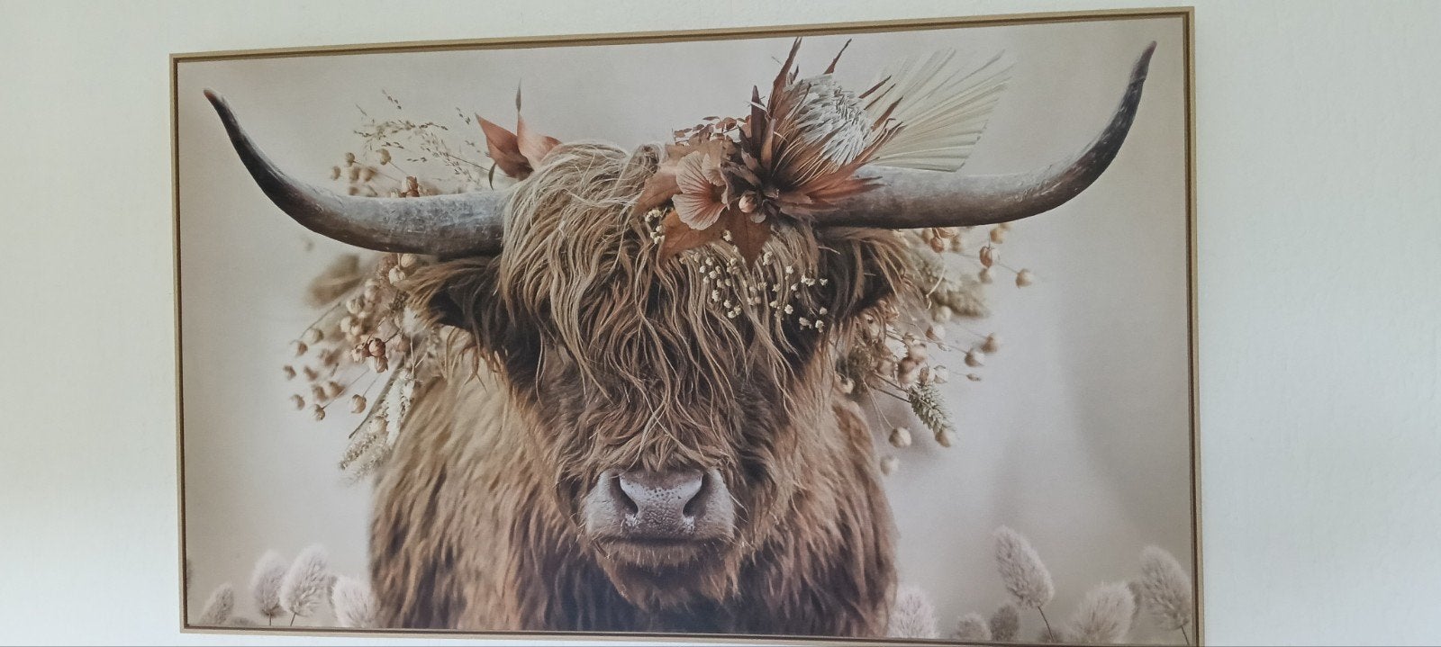 Natuur landelijk koe met bloemen muur print zomer / herfst, Ophalen, 50 – 75, Nieuw, Print