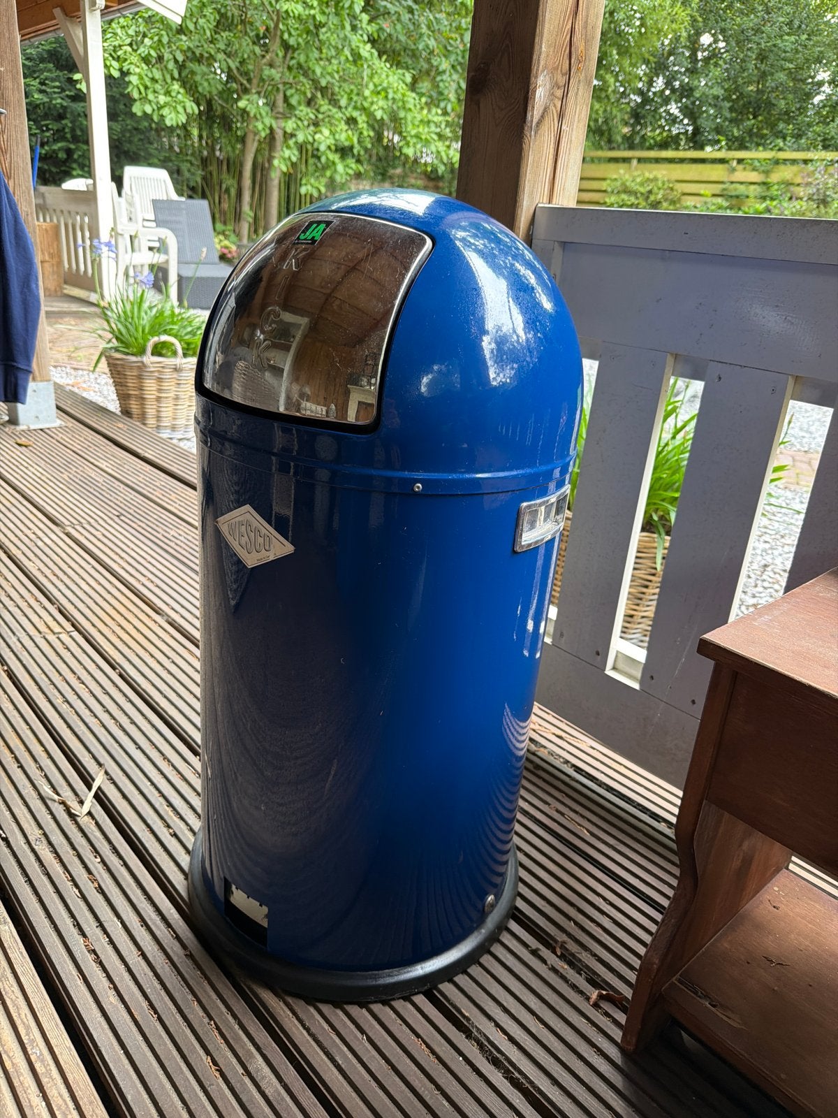 Wesco afvalemmer blauw - Pedaal defect, Ophalen, Gebruikt, 20 tot 30 liter, Metaal