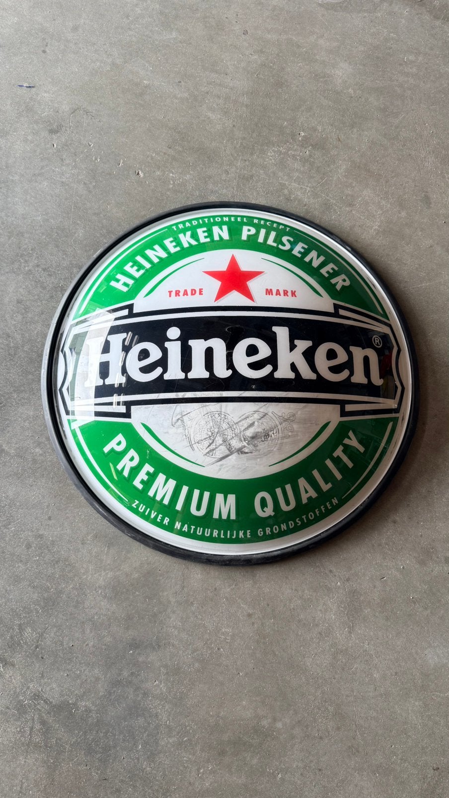 Heineken bord 80cm, Ophalen, Zo goed als nieuw, Reclamebord, Plaat of Schild, Heineken