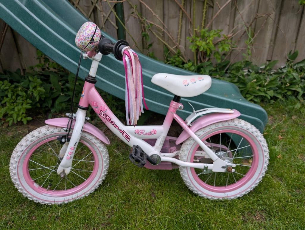 Roze kinderfiets 14 inch met terugtraprem, Fietsen en Brommers, Fietsen | Kinderfietsjes, Terugtraprem, Gebruikt, Onbekend, Ophalen of Verzenden