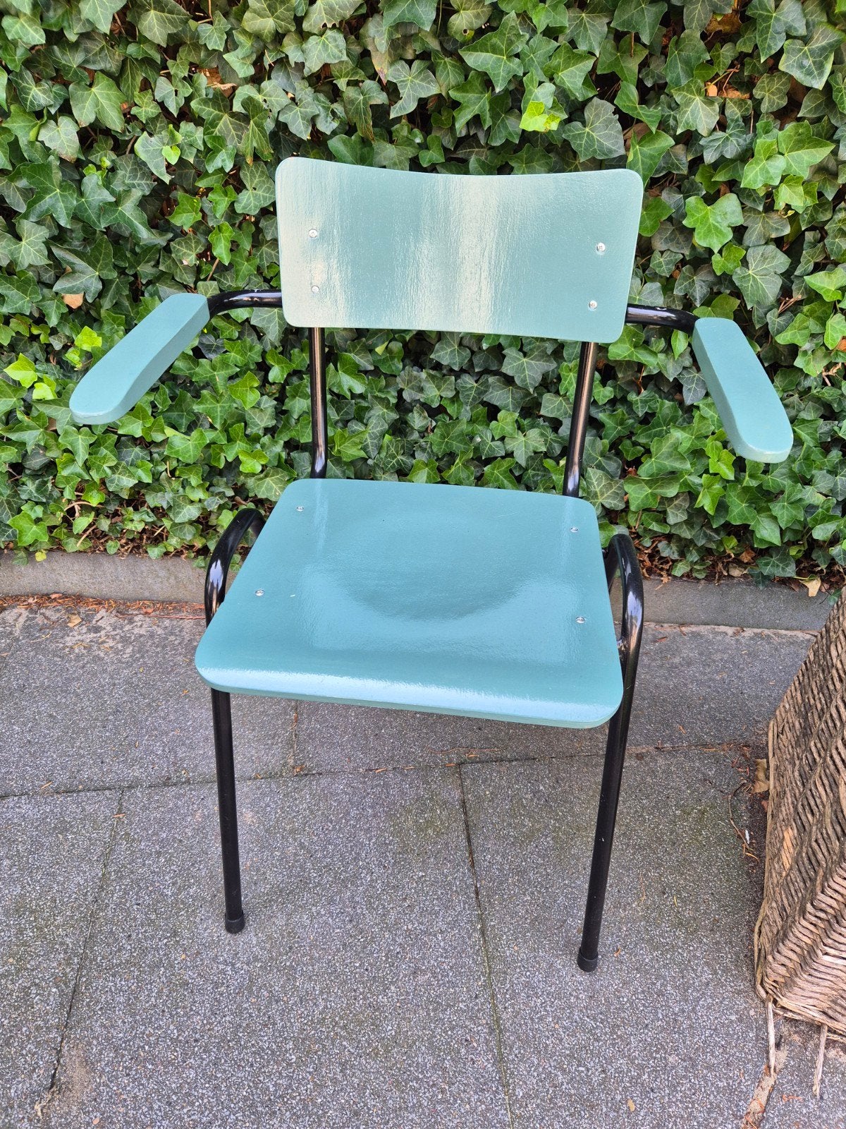 Set van 5 vintage stoelen met armleuningen - Groen, Ophalen, Gebruikt, Overige kleuren, Vintage