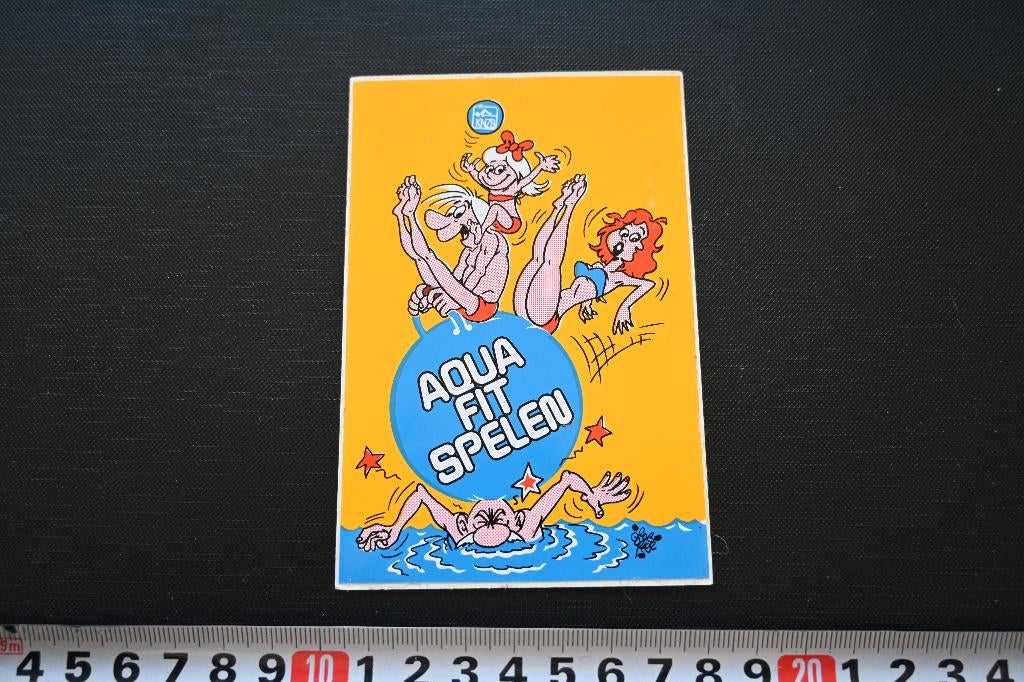 sticker zwemmen strip rob gorter KNZB aqua fit spelen, Verzamelen, Ophalen, Zo goed als nieuw