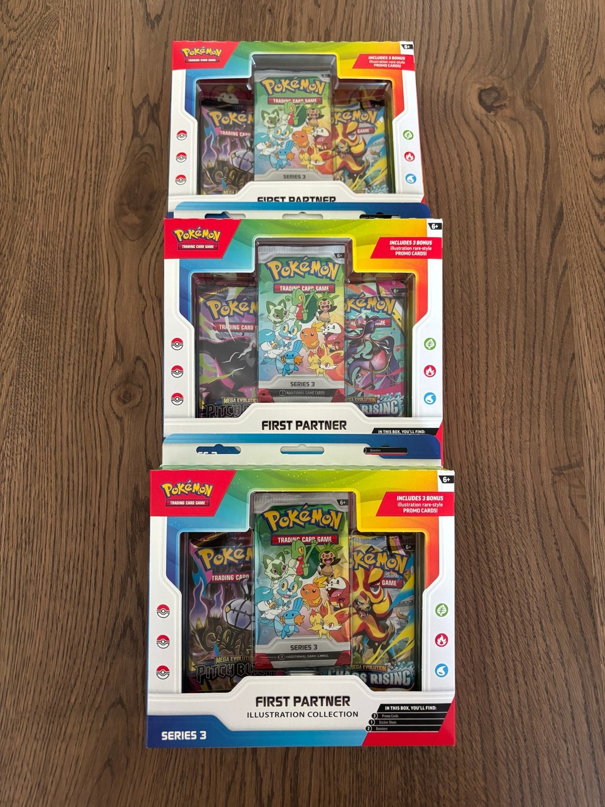 3x Pokémon First Partner Serie 3 Boxen - Nieuw, Ophalen of Verzenden, Nieuw, Boosterbox