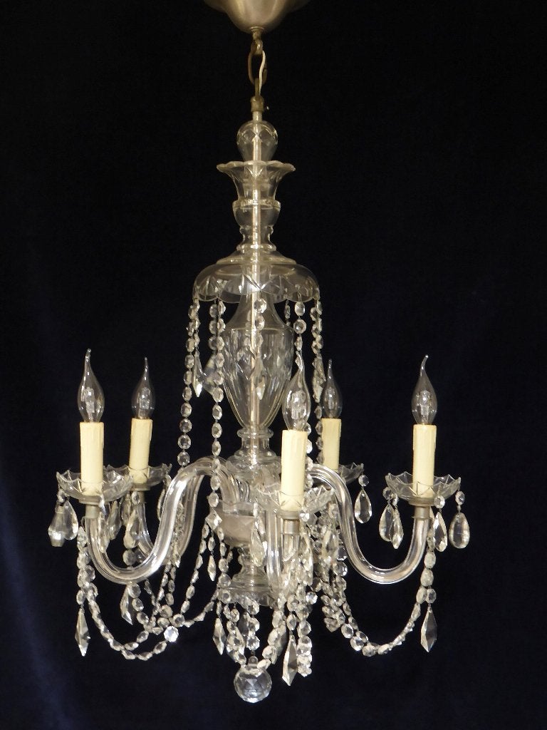STIJLVOL antieke Franse kristal luchter / kroonluchter lamp, Ophalen