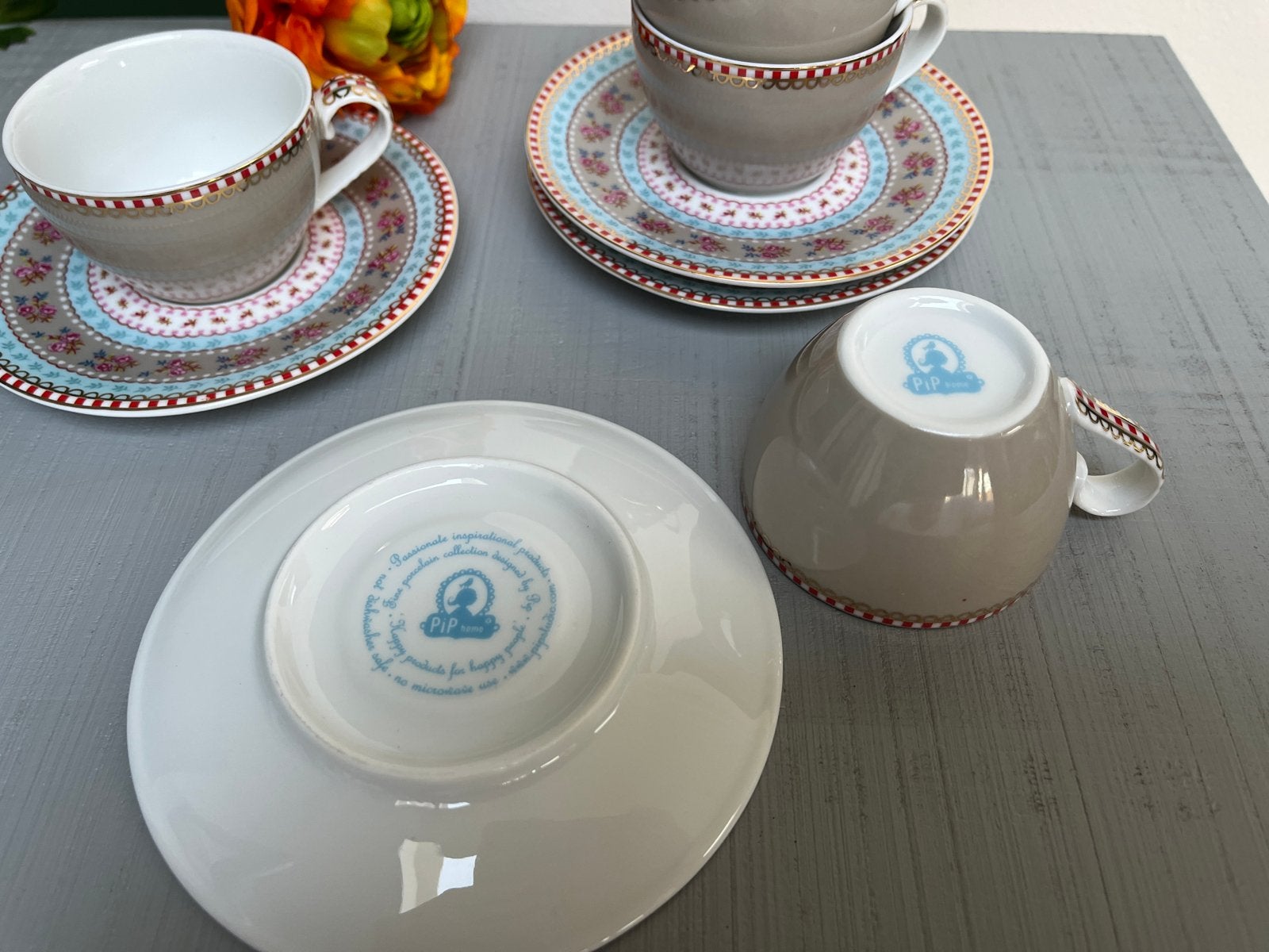 4 Pip Studio Espresso Kopjes met Schotels, Ophalen, Pip Studio, Nieuw, Kop(pen) en/of Schotel(s)