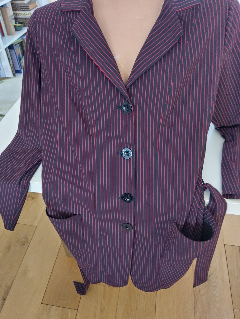 Blauw-rood jasje van Studio Anneloes (travelstof). Maat XL, Kleding | Dames, Studio Anneloes, Blauw, Maat 42/44 (L), Ophalen of Verzenden