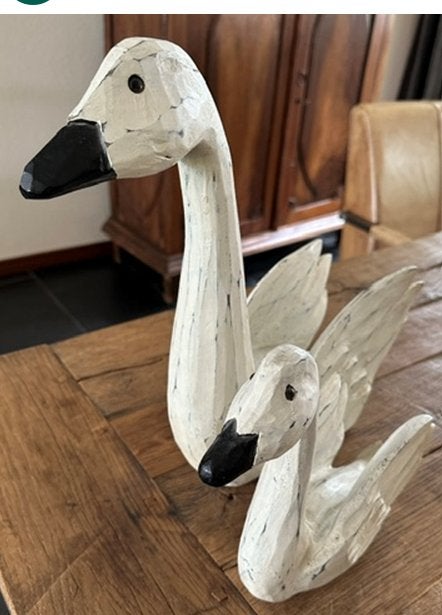2 lieve houten eendjes  39x30 cm (!) 26x20 cm, Ophalen, Overige typen