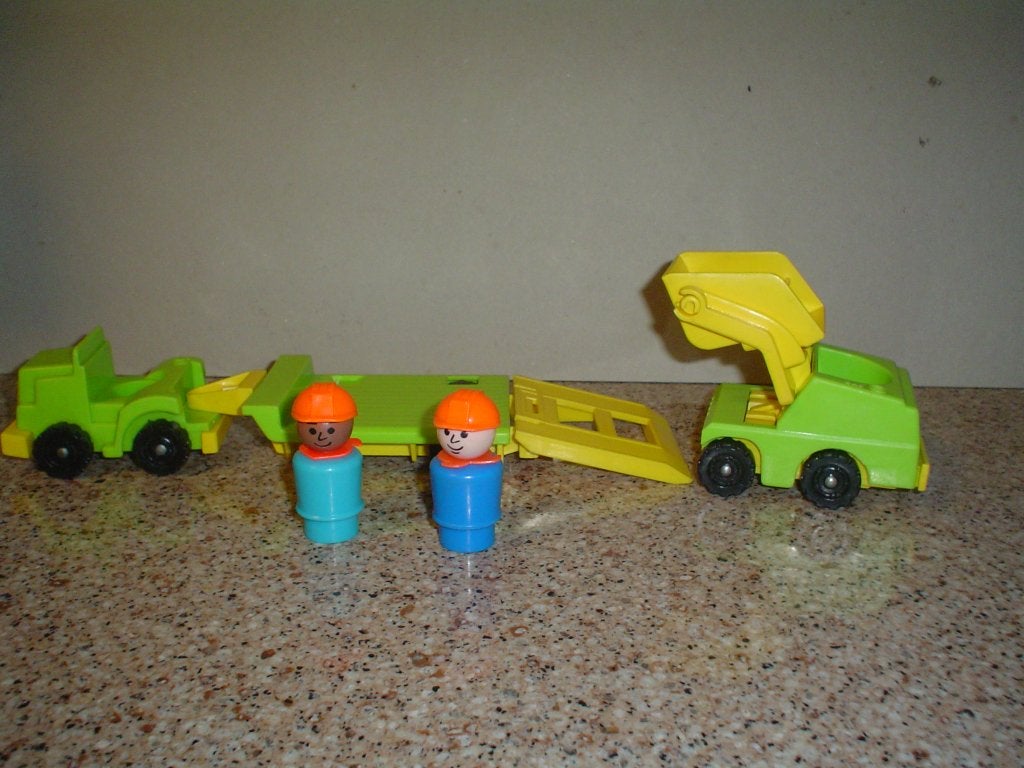 Vintage auto: dieplader, popjes., Ophalen of Verzenden, Zo goed als nieuw, Speelset