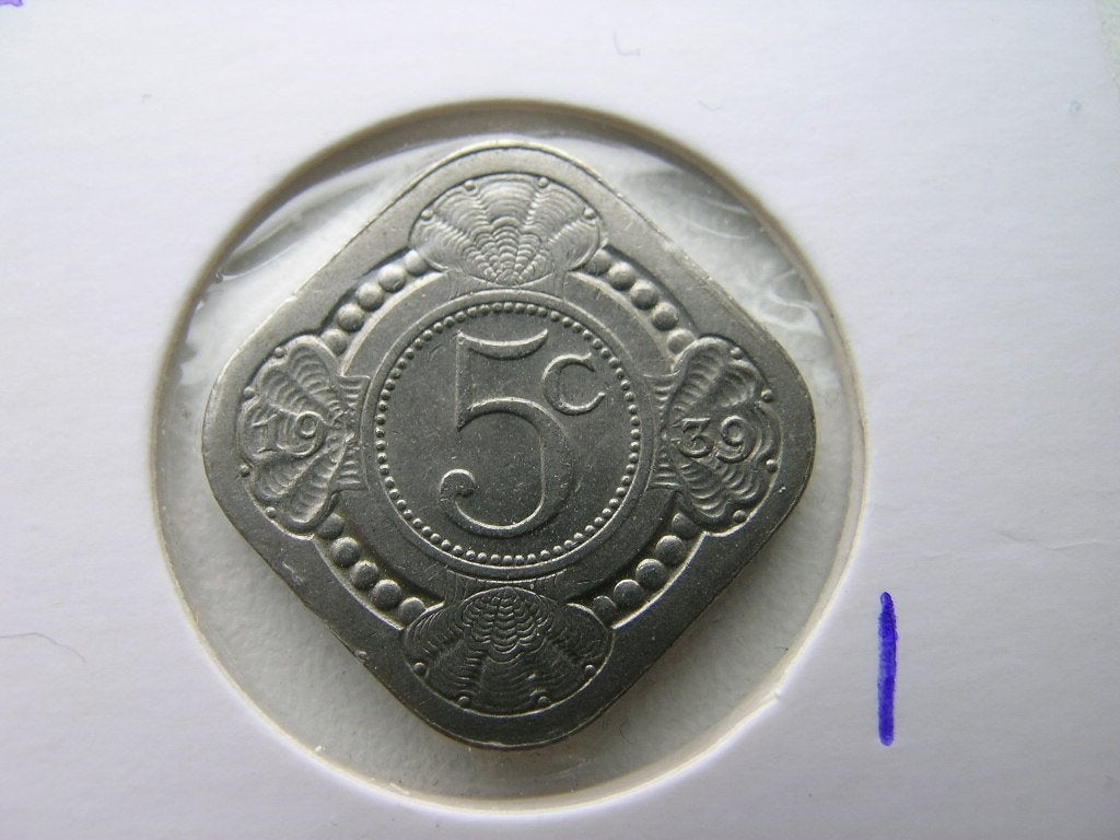 Stuiver 1939, Ophalen of Verzenden, Koningin Wilhelmina, 5 cent, Losse munt