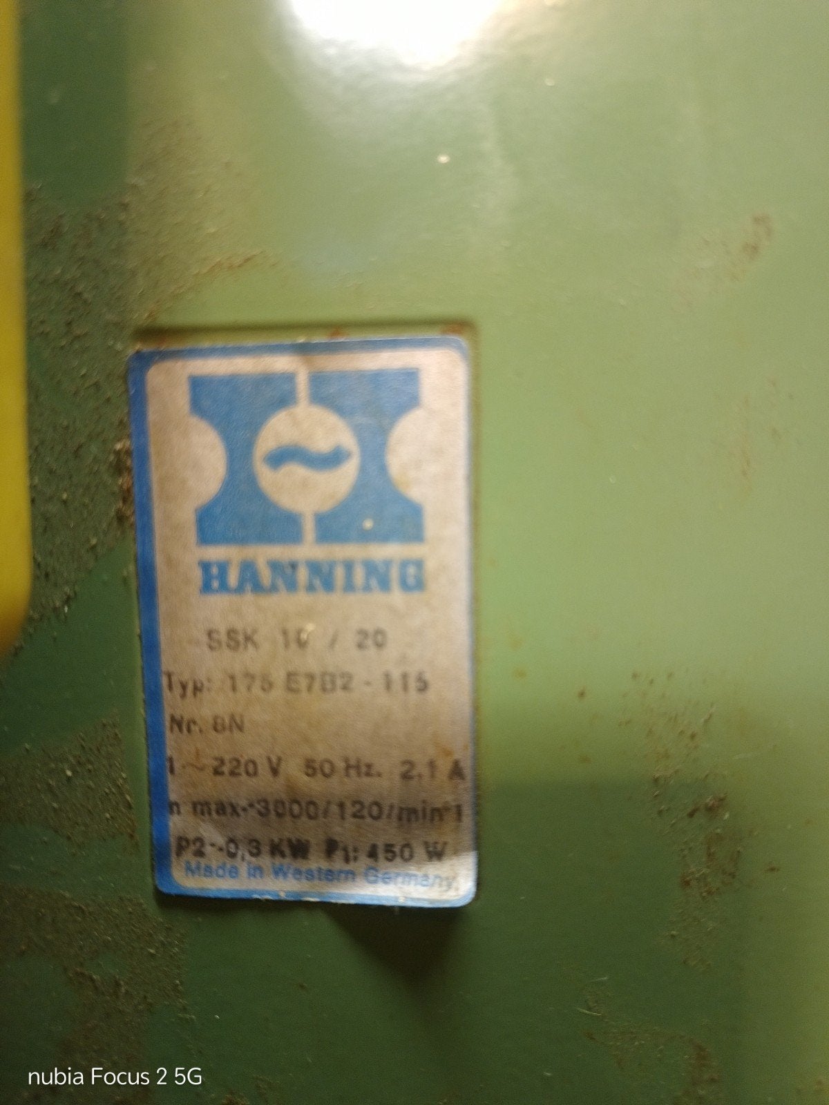 Hanning Werkbankslijpmachine SSK 10/20 - 450W, Ophalen of Verzenden, Gebruikt, Minder dan 700 watt, Werkbankslijpmachine