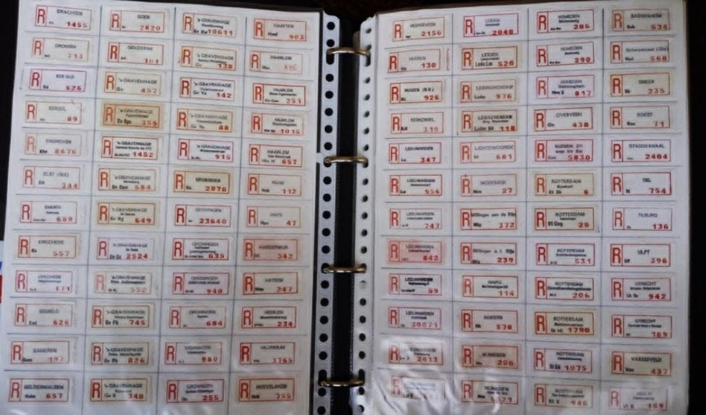 Een omvangrijke verzameling Nederlandse aantekenstrookjes, Verzenden, Na 1940, Postfris