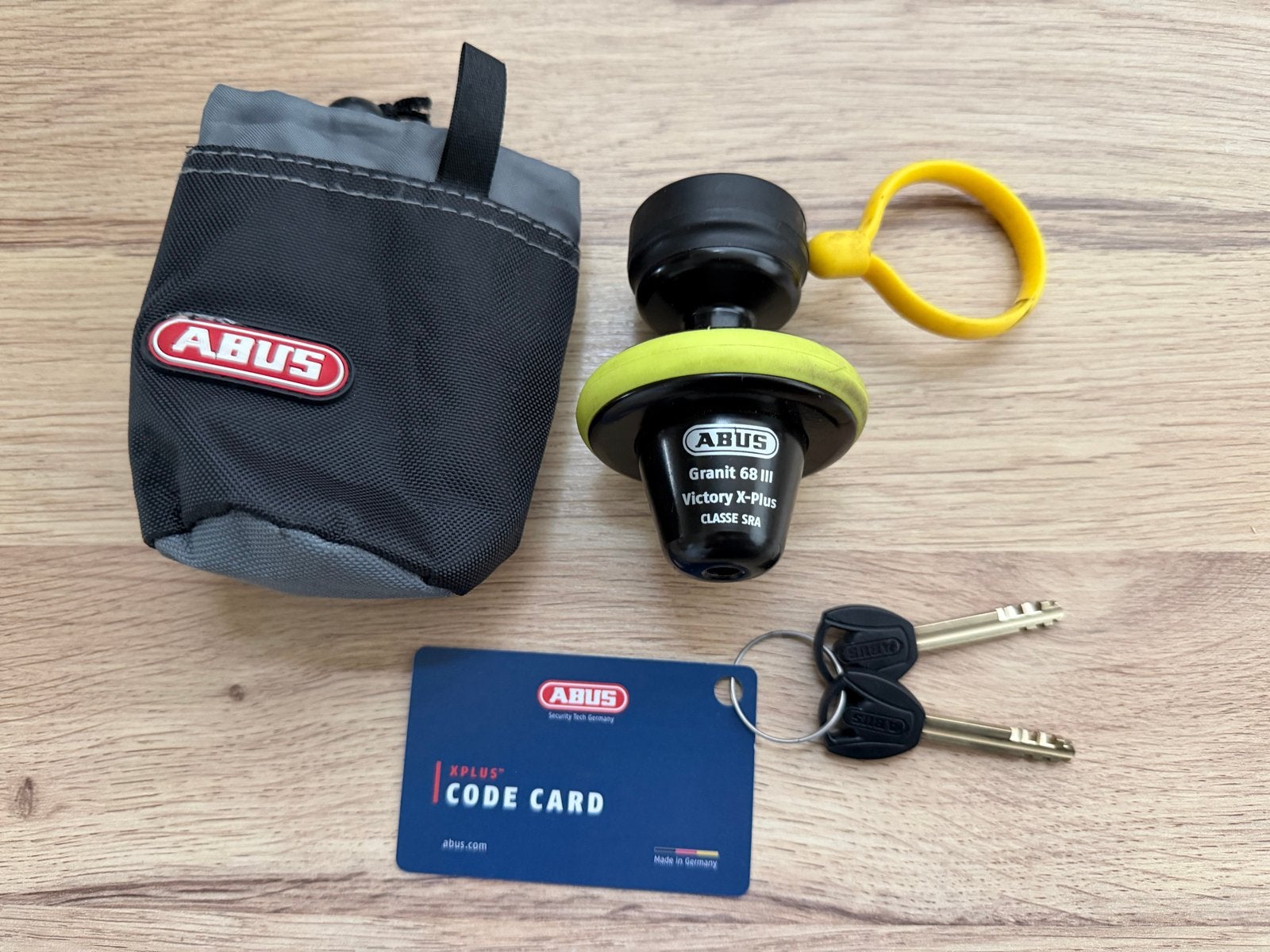 ABUS Granit 68 III Victory X-Plus schijfremslot, Ophalen of Verzenden, Zo goed als nieuw