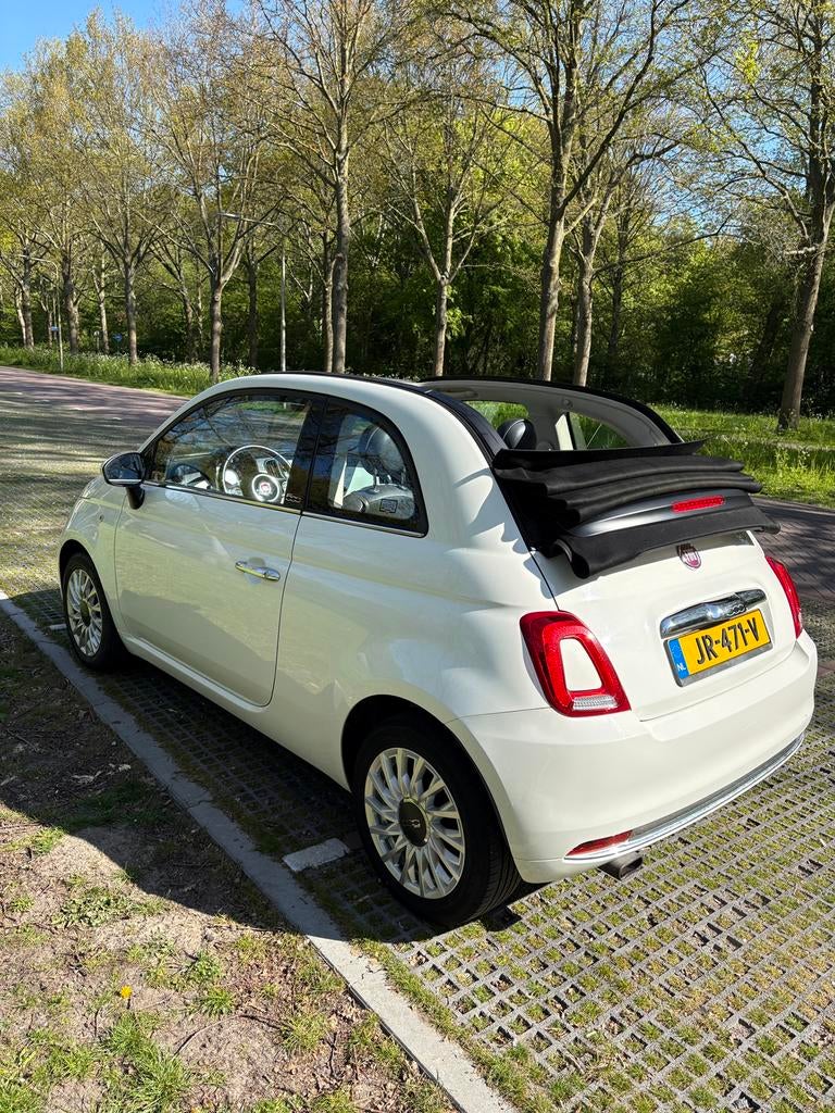 Mooie Stijlvolle Fiat 500C 0.9 80pk Turbo Lounge TwinAir, Auto's, Fiat, 31 €/maand, Cabriolet, Wit, Origineel Nederlands