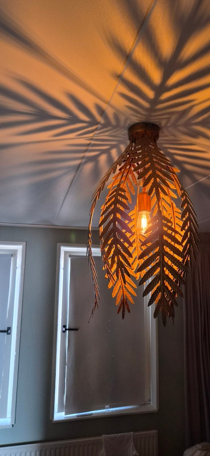 Botanica goud plafondlamp circa 45 cm, Ophalen, Zo goed als nieuw, Metaal, Botanisch