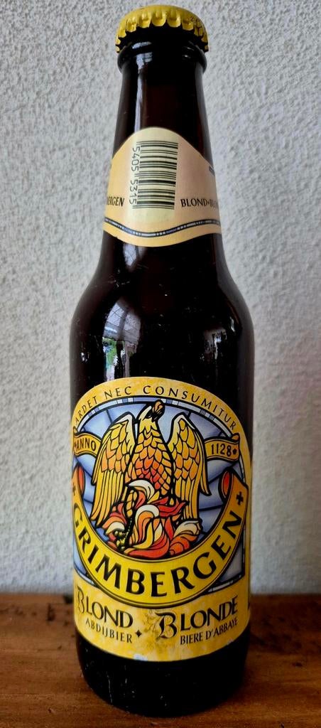 GRIMBERGEN Blond ABDIJ bier 1998 br.Alken Maes Kontich, Verzamelen, Ophalen of Verzenden, Zo goed als nieuw, Flesje(s), Overige merken