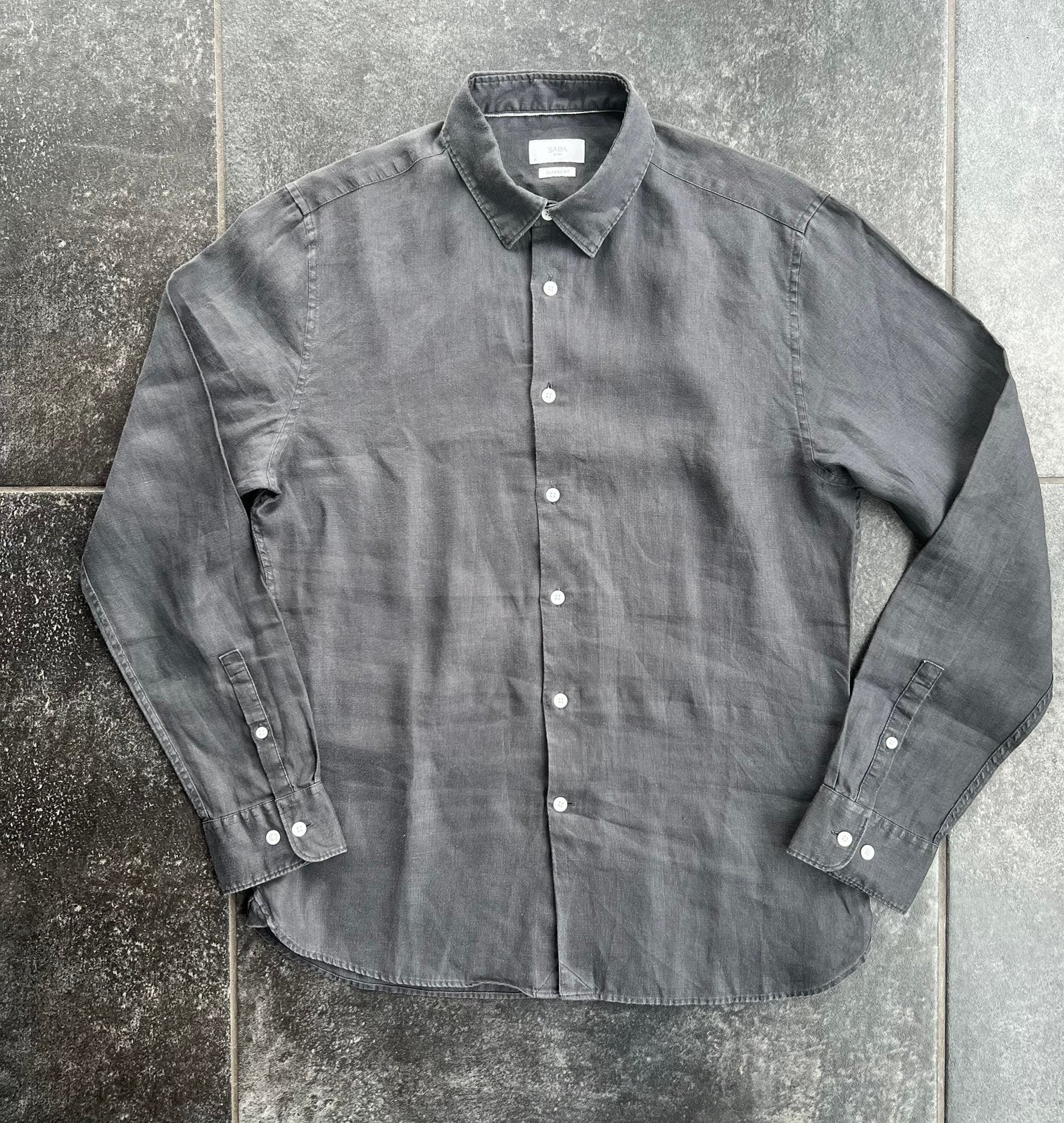 Overhemd SABA clasic fit Mt M, Ophalen of Verzenden, Zo goed als nieuw, Grijs, Halswijdte 39/40 (M)