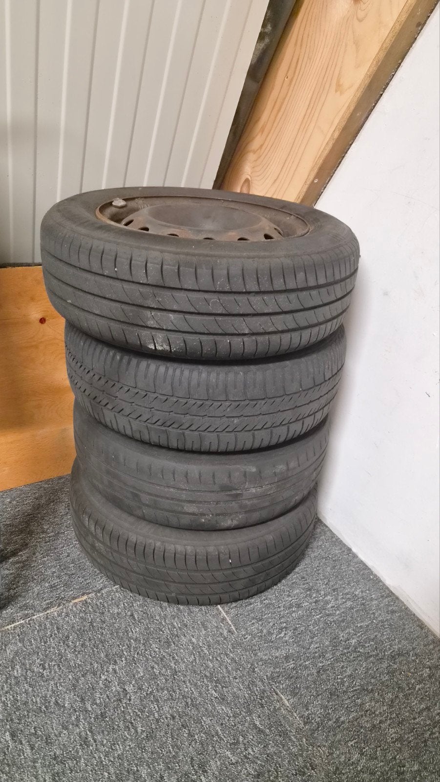 Banden en velgen Peugeot 206 - 175/65R14 (3x goed, 1x minder, Ophalen, 14 inch, Gebruikt, 175 mm