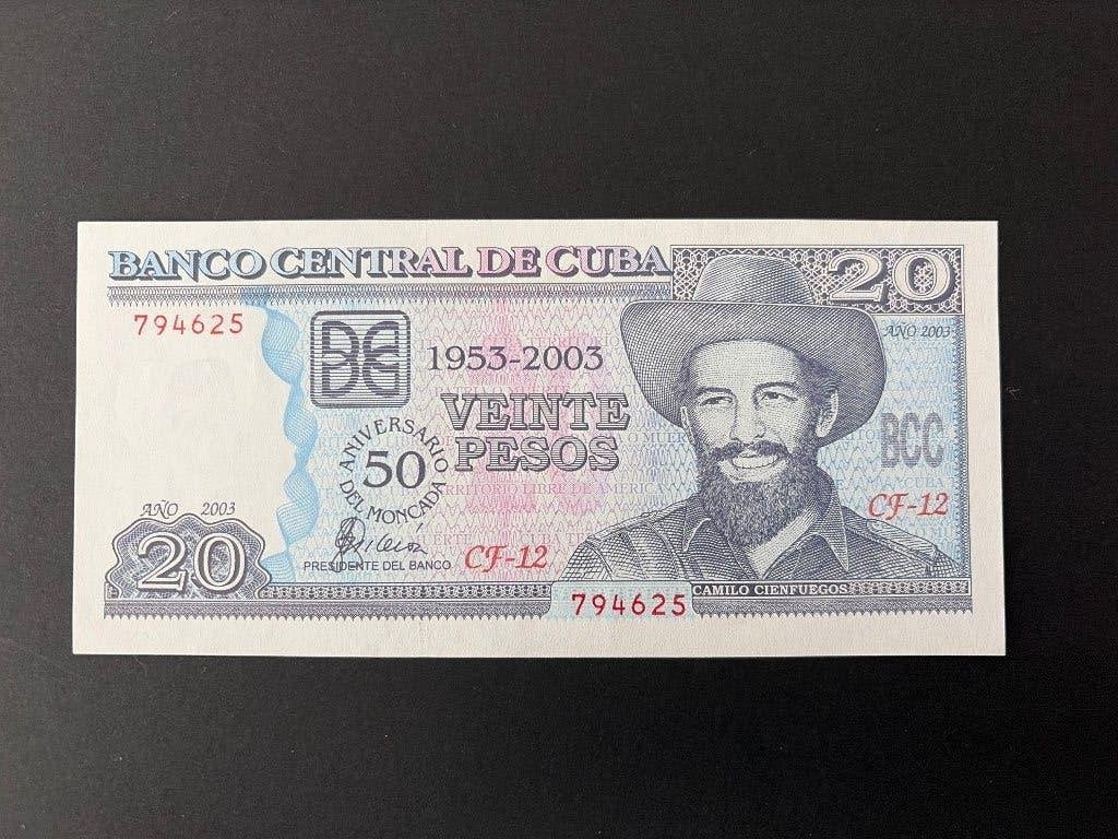 Cuba 20 pesos 2003 UNC commemorative, Verzenden, Noord-Amerika