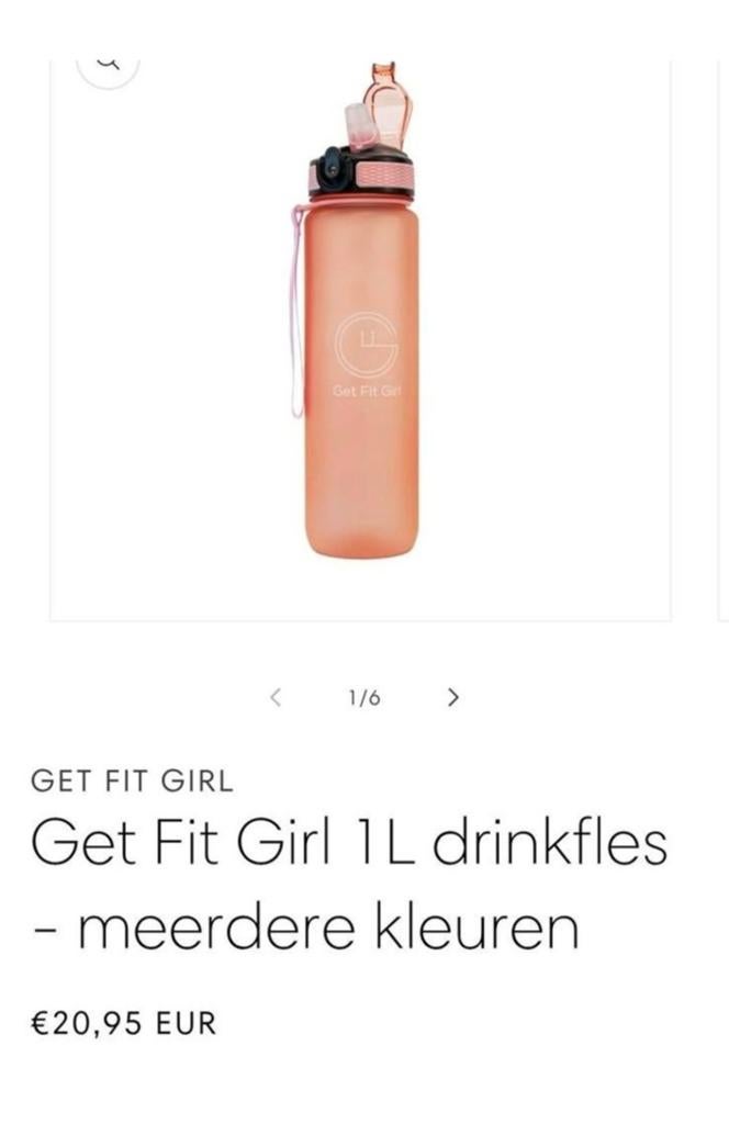 Nieuwe originele Get fit Girl drinkfles.
Hydrateren, Sport en Fitness, Bidons, Ophalen of Verzenden, Nieuw