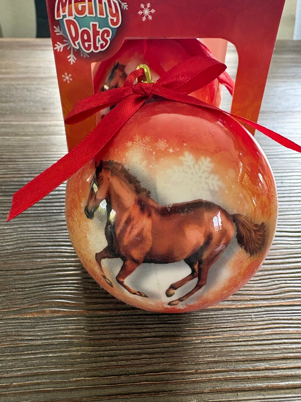 Kerstbal met motief paard kleur oranje, Diversen, Ophalen of Verzenden