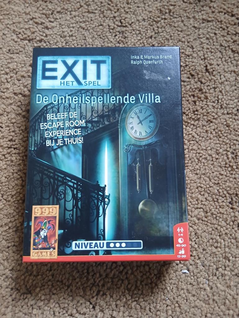EXIT Het Spel: De Onheilspellende Villa - Escape Room, Een of twee spelers, Ophalen of Verzenden, Gebruikt, 999 Games