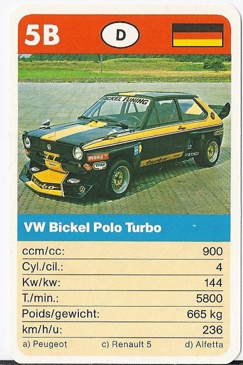 X24 autokaartje vw bickel polo turbo ( 5b ), Ophalen of Verzenden, Zo goed als nieuw, Auto's