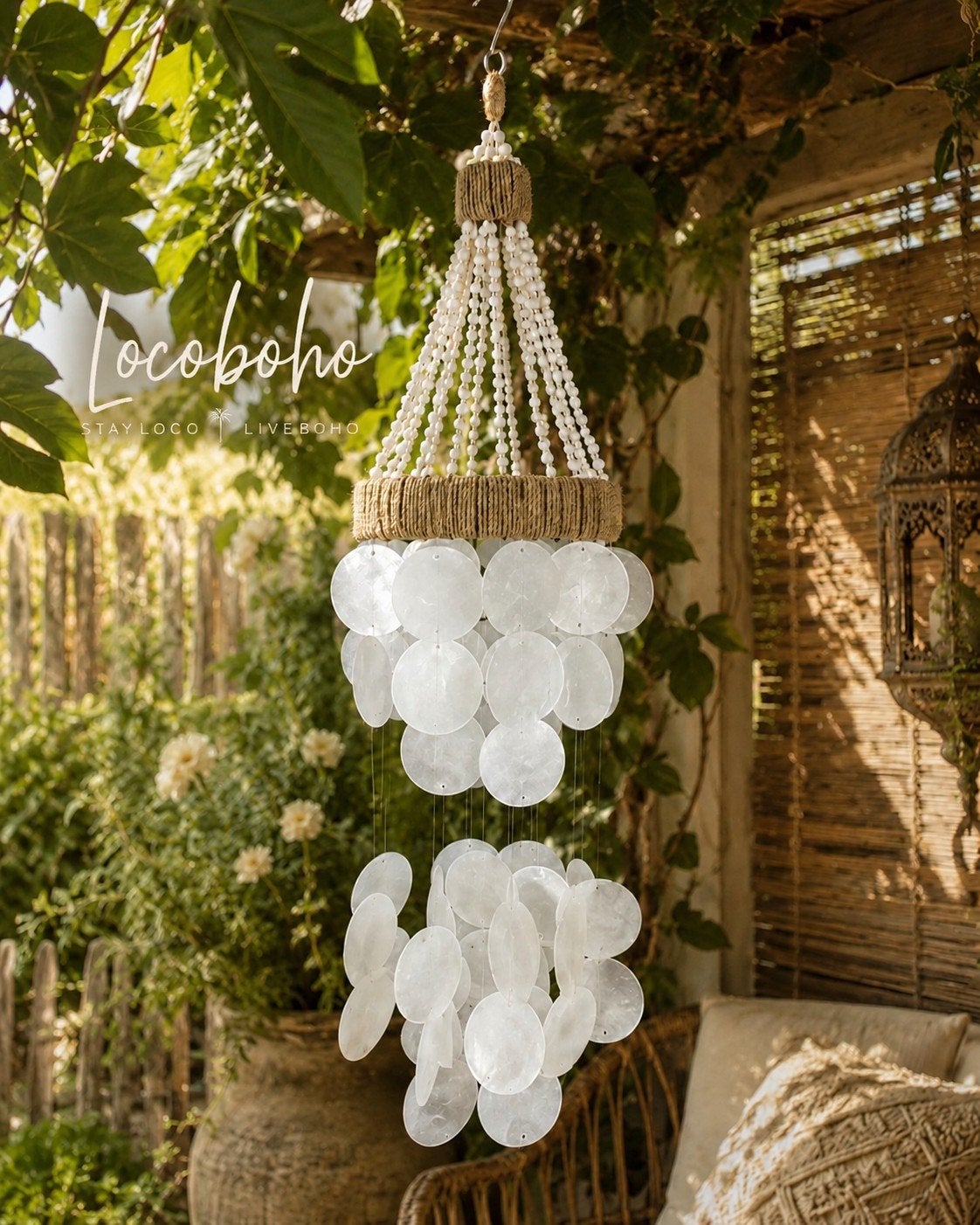 Handgemaakte Schelpenhanger Kobel - Boho Ibiza Stijl, Boho, Nieuw, Ophalen of Verzenden, Natuurlijk materiaal