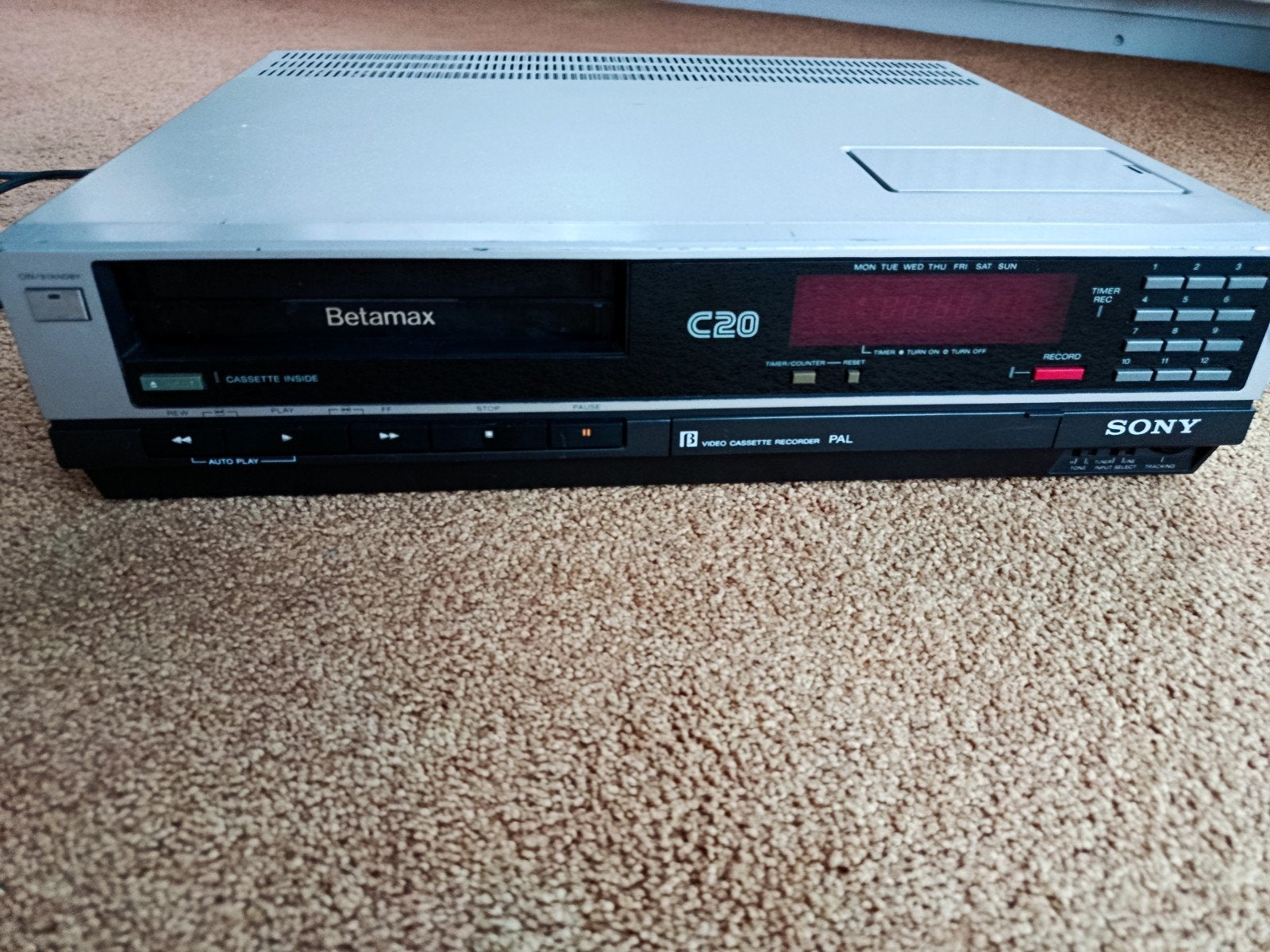 Sony Betamax SL-C20E Videorecorder - Vintage PAL, Ophalen of Verzenden, Gebruikt, Betamax-speler of -recorder