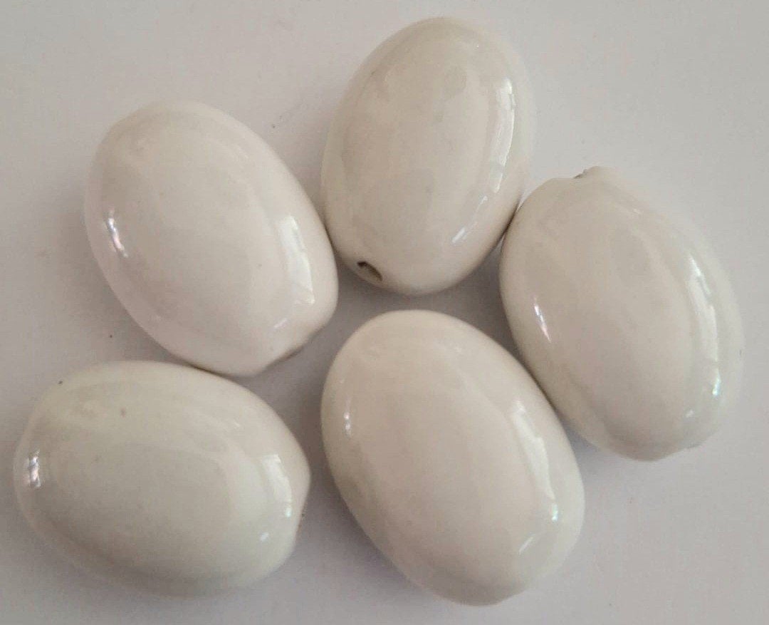 Witte grote porceleinen kralen 22 mm, Verzenden, Nieuw, Kraal