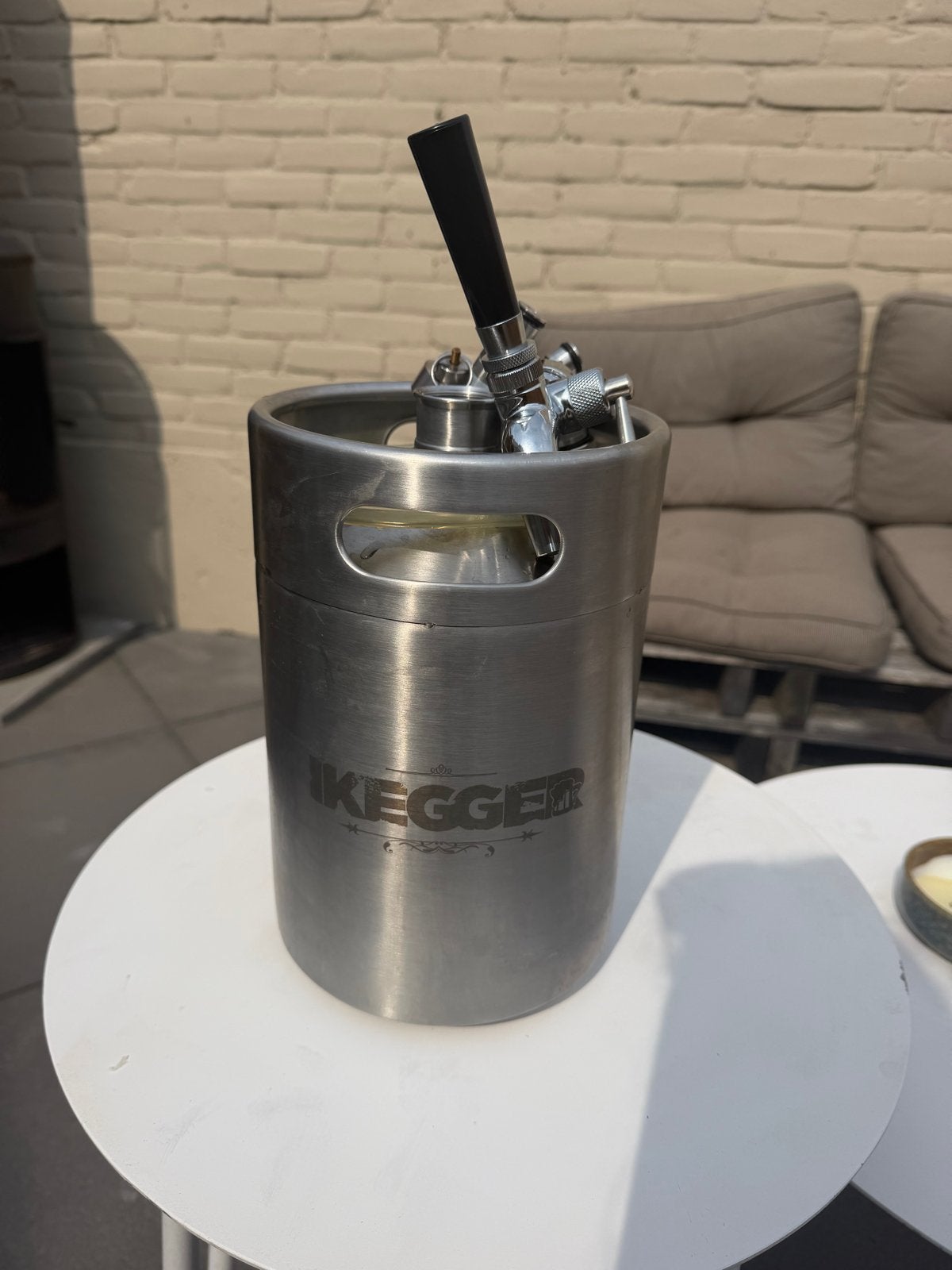 iKegger 5L Mini Keg - Draagbaar RVS Vaatje/fust voor bier, Ophalen, Overige typen, Zilver, Zo goed als nieuw