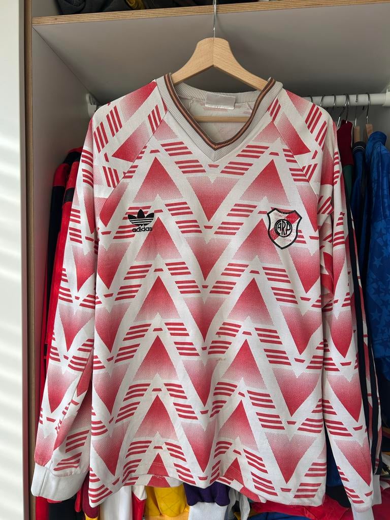 Vintage River Plate Adidas Voetbalshirt Jaren '90, Maat L, Verzenden, Gebruikt, Shirt