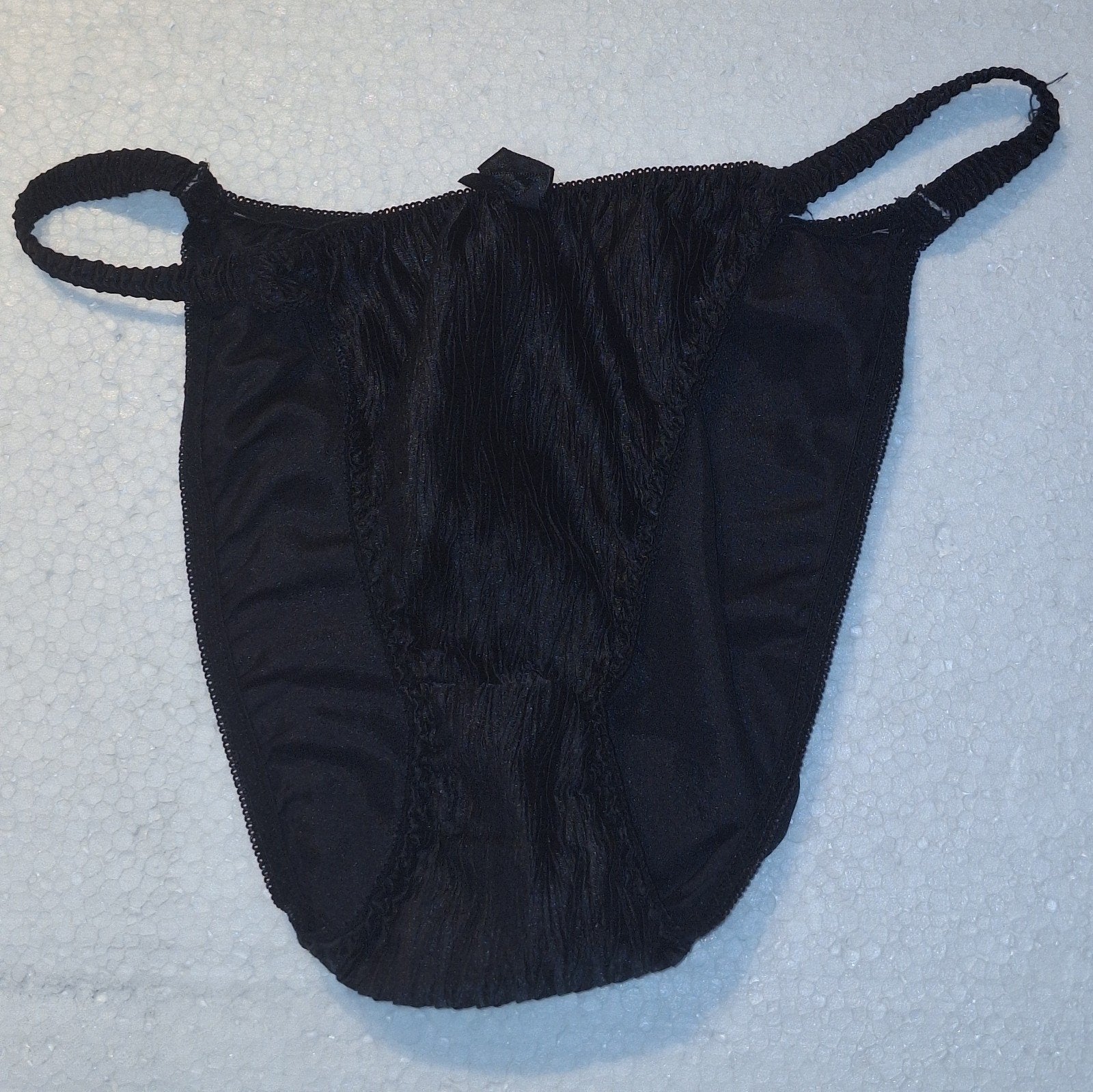 Sexy zwarte zijdezachte slip maat L-XL, Verzenden, Zwart, Slip