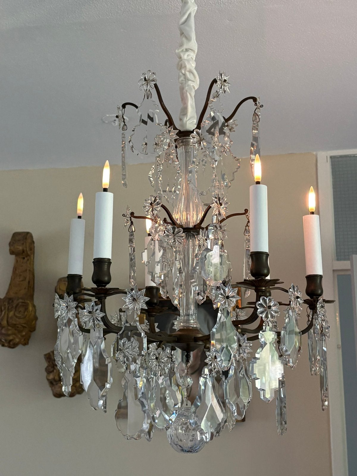 Exclusieve antieke Franse Baccarat kroonluchter, gesigneerd, Antiek en Kunst, Ophalen