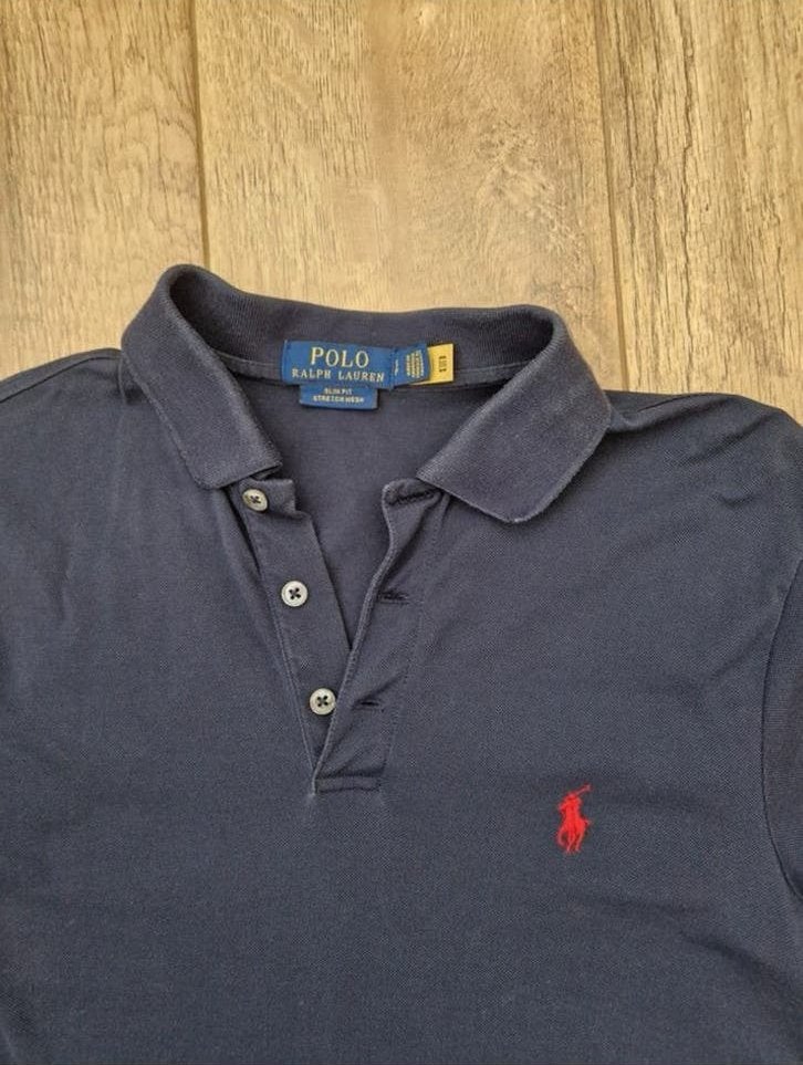Donkerblauwe polo ralph lauren, Verzenden, Zo goed als nieuw, Maat 46 (S) of kleiner, Blauw