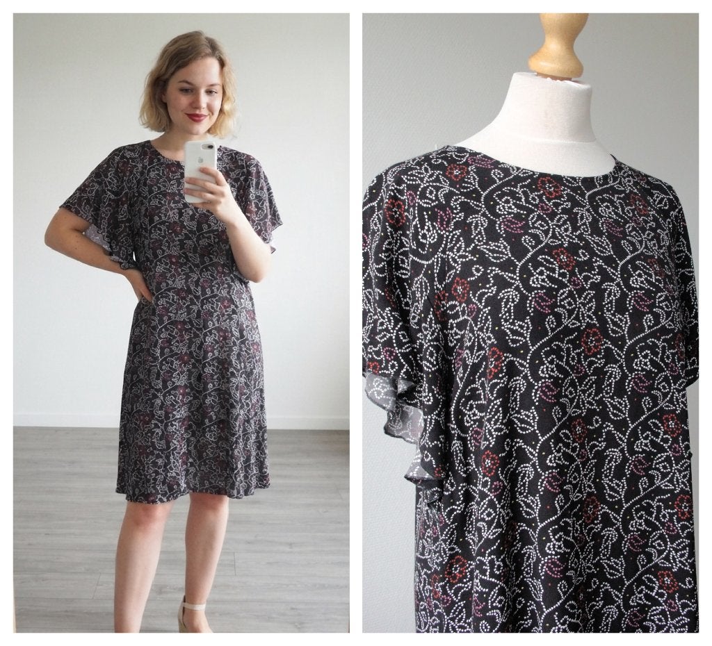 Repeat - NIEUW - prachtige jurk met print - zwart - maat 40, Verzenden, Zwart, Nieuw, Boven de knie