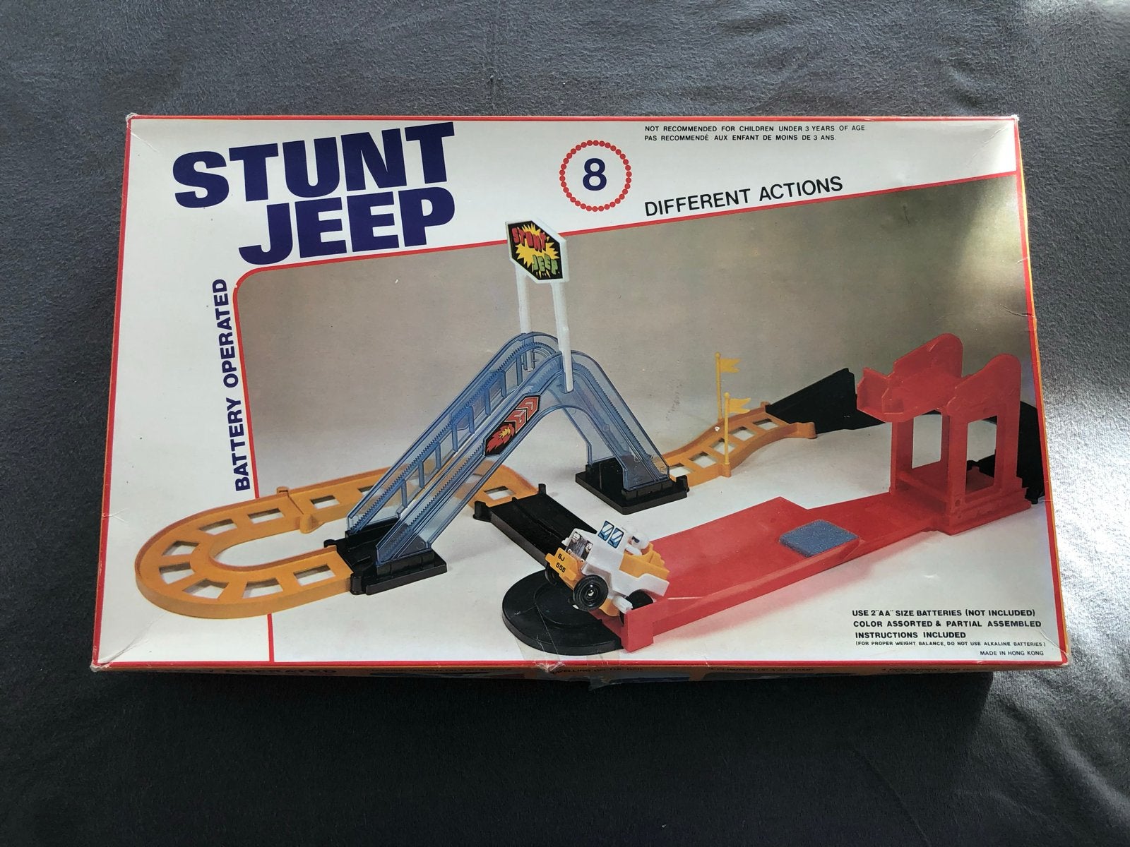 Vintage Stunt Jeep Speelset - Batterij Aangedreven, Ophalen of Verzenden