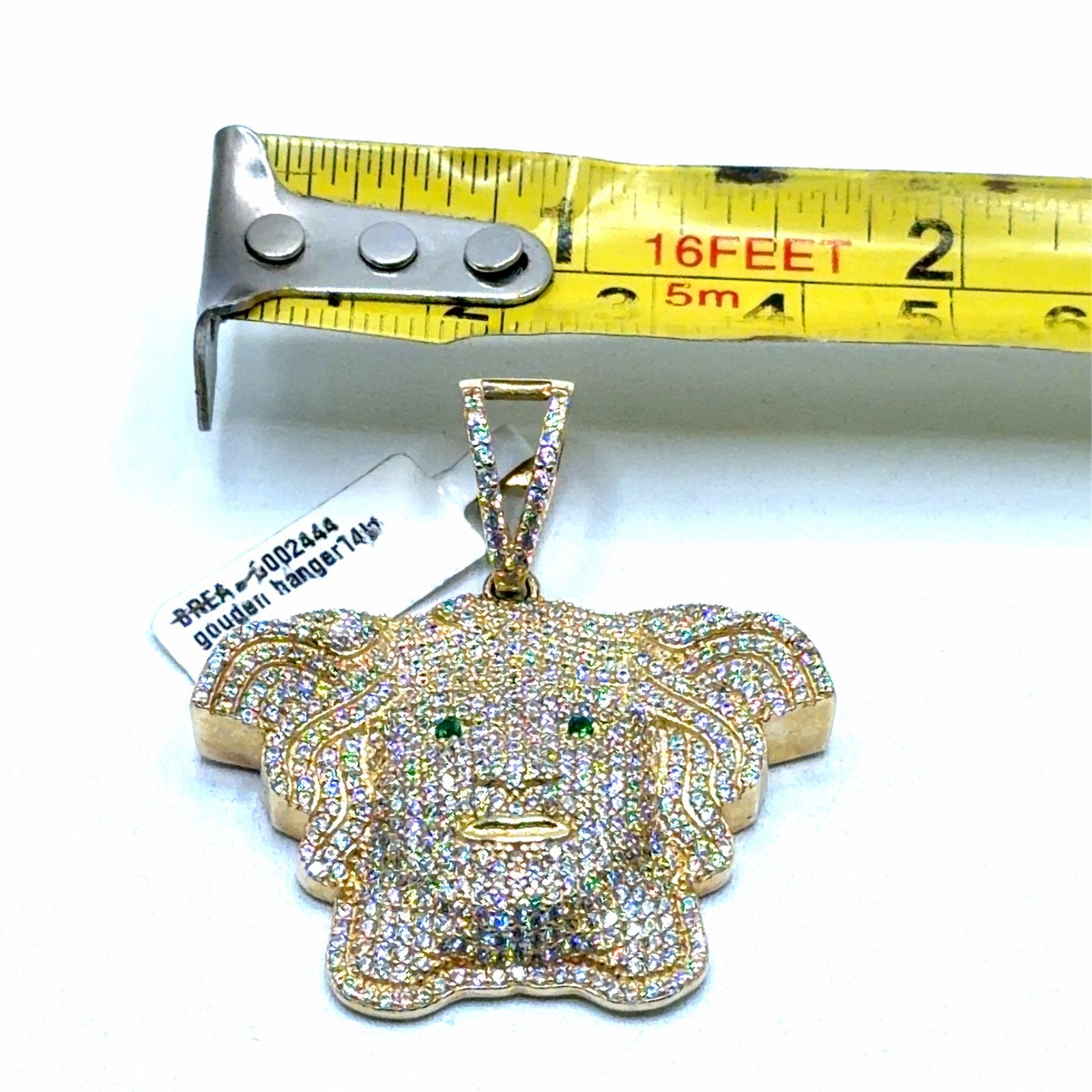 Gouden Medusa Hanger met Zirkonia - 14K, Overige voorstellingen, W, Nieuw, Ophalen of Verzenden