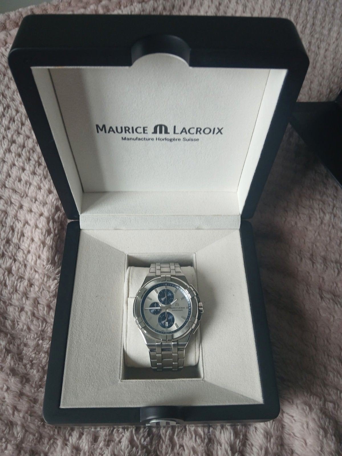 Maurice Lacroix Aikon AI1018 Chronograph, Ophalen of Verzenden, Zo goed als nieuw, Leer, Overige merken