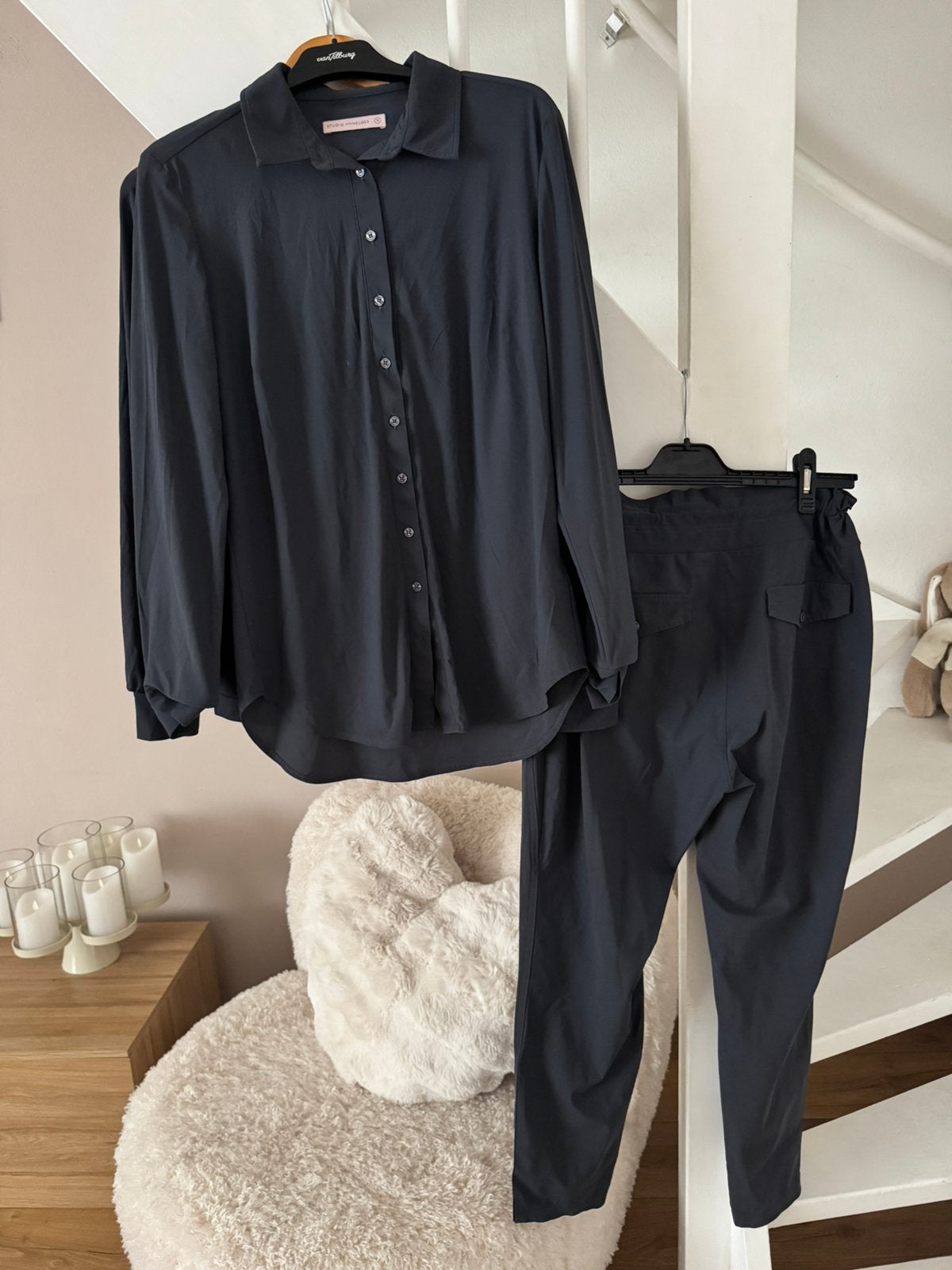 Studio Anneloes blouse broek  travelstof 3 stuks, Ophalen of Verzenden, Zo goed als nieuw, Maat 38/40 (M), Grijs